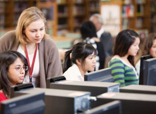 Teacher working with Students